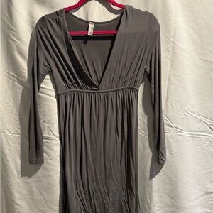 Ella Charcoal Long Sleeve Dress